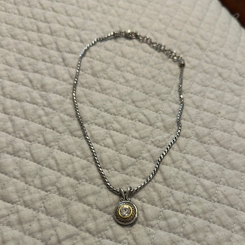 Brighton Silver and Gold Necklace with Circular Pendant with earrings to match!!